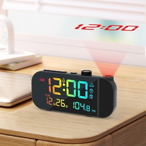 Led đầy màu sắc lịch đồng hồ với giây Trần Chiếu kỹ thuật số hình ảnh đồng hồ báo thức với FM <span class=keywords><strong>radio</strong></span> và chiếu thời gian hiển thị - Product Image 3