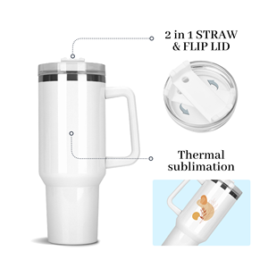 Vaso Térmico de 40oz en Acero Inoxidable H1.0 para Sublimación, con Asa, para Coche, <span class=keywords><strong>Taza</strong></span> de Viaje para Logotipo Personalizado DIY, en Stock en Almacén de EE. UU. - Product Image 5