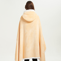 Ponchos à capuche vêtements chauds femme Sherpa poncho d'hiver pour femmes jeter couverture douce flanelle Sherpa dames