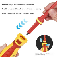 Peaktop – Kit de tournevis magnétiques isolés multifonctionnels 13 pièces avec interrupteur pneumatique et poignée en plastique, support OEM personnalisé