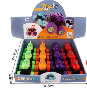 Mainan mobil inersia rotasi 360 derajat, mainan mobil dengan permen, kendaraan Off-Road aksi gesekan untuk anak laki-laki dan perempuan