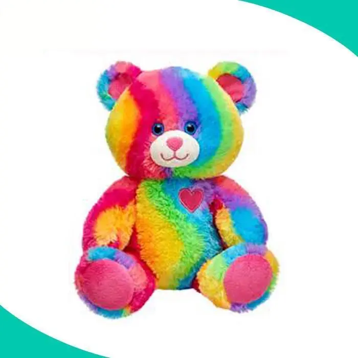 Custom pluche zachte kleurrijke teddybeer regenboog teddybeer