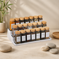 Lot de 24 pots à épices carrés en verre de 120 ml (4 oz) écologiques et personnalisables avec couvercle à vis pour assaisonnements et poivre