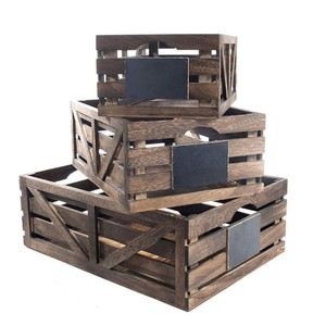 Home decor nesting different size craft display storage items solid wood crate