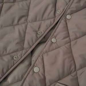 Dames gewatteerde gevoerde jas polyester effen kleur casual winterjas - Product Image 4