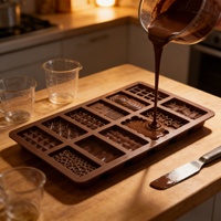 Moule en silicone rectangulaire 12 cavités pour chocolat, style Dubaï, best-seller transfrontalier, facile à démouler, résistant aux hautes températures, pour gâteaux