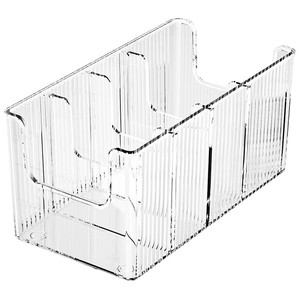 Organisateur de cosmétiques en plastique transparent, 4 compartiments, boîte de rangement empilable pour maquillage, pour salle de bain, bureau, produits de soins de la peau - Product Image 1