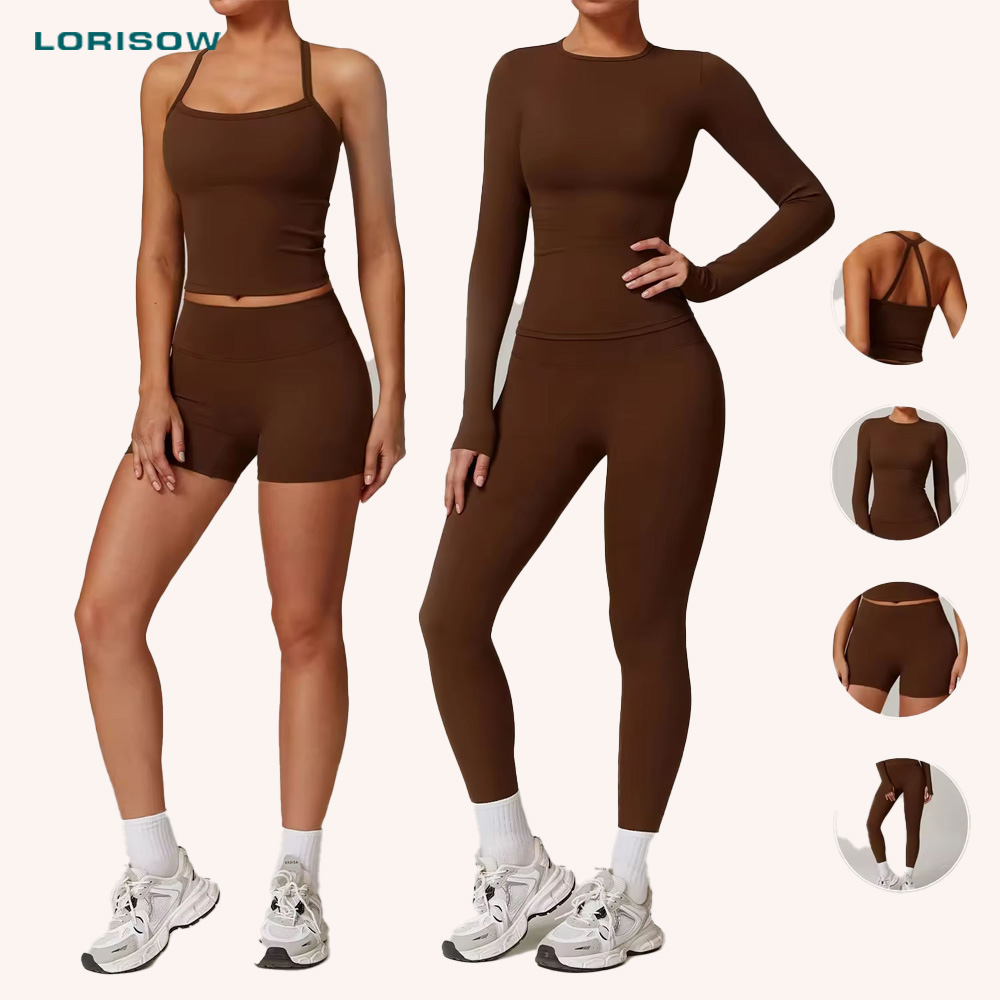 Private Label Workout Wear Sets Women Fitness Gym Clothing Sports Custom Activewear Manufacturers Leggings Shorts Yoga Sets