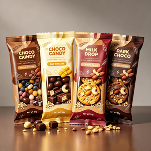 Food Grade Custom Printed Pillow Bag Flexible Packaging for Granola Bar Energy Bar <strong>Protein</strong> Bar Snack <strong>Cookie</strong> - Product Image 1