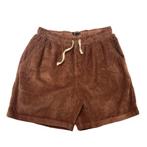 กางเกงขาสั้นผ้าลูกฟูกสำหรับผู้ชายกางเกงขาสั้นผ้าลูกฟูกเอวยางยืดมีกระเป๋าผ้าฝ้ายหลวมสบายออกแบบได้ตามต้องการ - Product Image 3