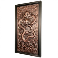 Panneau mural en bronze avec relief de dragon chinois, sculpture murale ondulée, taille et couleur personnalisées pour l'entrée, la villa, le salon, décoration