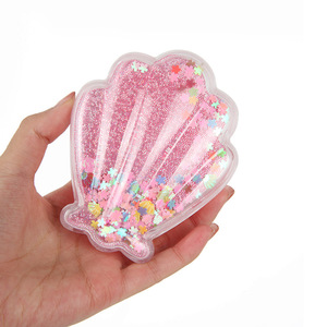 Caja de joyería con forma de concha, caja de almacenamiento decorativa con brillo, degradado rosa, degradado morado, para organizar el almacenamiento - Product Image 3