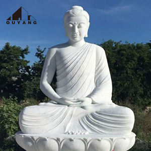 Statue de <span class=keywords><strong>Bouddha</strong></span> assis en marbre blanc de grande taille pour l'extérieur, base en lotus, sculpture de <span class=keywords><strong>Bouddha</strong></span> en pierre pour la décoration de jardin et de temple - Product Image 2