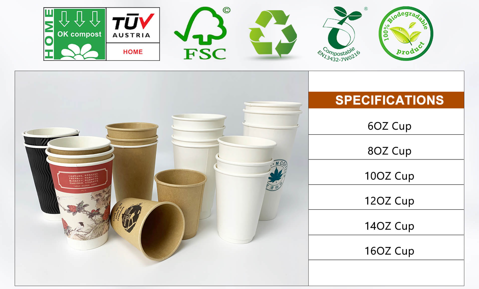 Bio Coffee Cups to Go - Biodegradable Single & Double Wall
