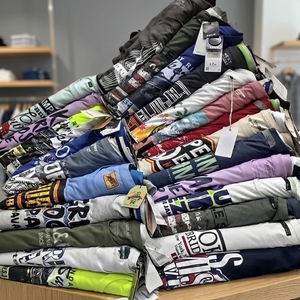 เสื้อยืดผู้หญิงขายส่ง ราคา $1.10-1.50 ราคา FOB เสื้อผ้าฤดูใบไม้ผลิ แบรนด์ดัง ของเหลือจากการผลิตจากบังกลาเทศ - Product Image 3