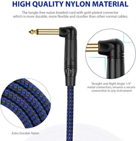 Colorful Blue Patch Electric Guitar Cable Low Noise Oxygen-free Copper Core Custom Length Fast Shipping