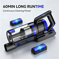 Aspirateur à main rechargeable, batterie 2500 mAh, aspirateur sans fil, autonomie longue durée, pour le nettoyage des tapis multi-surfaces à la maison