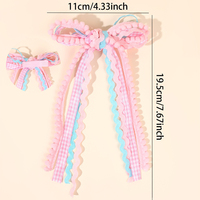Lot de 2 pinces à cheveux longues en dentelle texturée cerise, nœuds pour cheveux du 4 juillet, accessoires pour filles, vente chaude