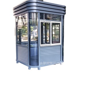 Caseta de Seguridad Móvil de Acero para Exteriores, con Panel Metálico Integrado, Poste de Vigilancia para Estacionamiento, Color Negro - Product Image 3