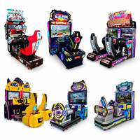 Simulateur de course d'arcade en plastique, borne de jeu vidéo de conduite de voiture à monnayeur avec siège réaliste 110/220V
