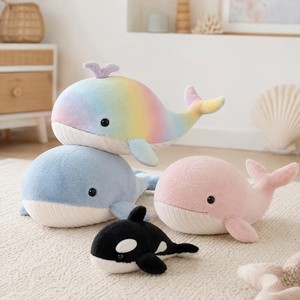 Peluche Personalizzato a Forma di Balena Arcobaleno, Ornamento Imbottito con Colori Sfumati per Regali e Collezioni per Bambini - Product Image 1