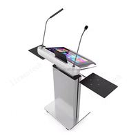 Podium intelligent LCD numérique personnalisé avec roues et solution d'écran tactile Android pour les écoles de conférences et les écrans interactifs