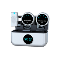 Microphone Lavalier magnétique antibruit Enregistreur audio Vlog Récepteur de type C avec boîtier de charge Double micro sans fil 2.4G TX