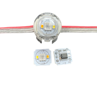 50 Pixels DC12V WS2805 RGBIC + CCT 5 couleurs 2cm Module LED adressable rond 3Pin fil clair