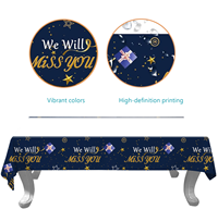 Nappe jetable sur le thème du Château de la Lune, blanc, or, bleu, noir, pour le Festival Zhai