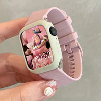 BEEFLYPOWER Tali Jam Tangan Silikon Sport Berkualitas Tinggi Motif Kotak-kotak Kecil dengan Gesper Warna untuk Apple Watch Band Ultra 2 Seri 11 10 9