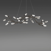 Murano américain rural rétro cristal fleur lustre salle à manger suspension Secret Garden Linear Suspension Light