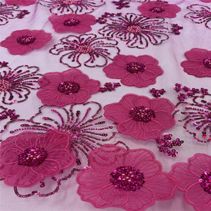 قماش شبكي مطرز ثلاثي الأبعاد جديد ، أنبوب مطرز بالترتر بنمط حيوان ، قماش بوليستر غير مطاطي للملابس الجاهزة - Product Image 2