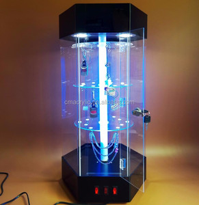 Exhibidor Giratorio Acrílico Hexagonal <span class=keywords><strong>de</strong></span> 3 Niveles con Luz LED <span class=keywords><strong>de</strong></span> Estilo Poligonal Ecológico Personalizado para Relojes en Tiendas Minoristas y Supermercados - Product Image 3
