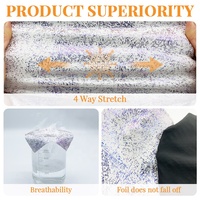 Nouveautés Tissu extensible en polyester et élasthanne brillant holographique métallisé pour maillots de bain, vêtements de plage et tenues de danse