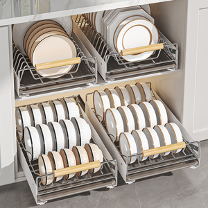 Étagère à vaisselle coulissante à un seul niveau, résistante, avec adhésif nano-film, pour armoires de cuisine et <span class=keywords><strong>sous</strong></span> l'évier - Product Image 3