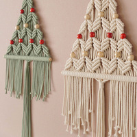 Tapisserie murale en macramé à franges, tissée à la main, 100% coton, style bohème, décoration de chambre d'enfant, décoration de Noël