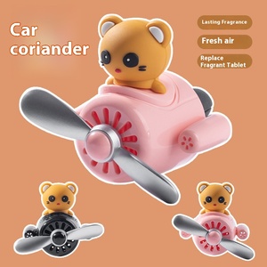 Petit Ours Moderne Mignon Avion <span class=keywords><strong>Volant</strong></span> Décoration de Ventilation de Voiture 3 Pièces Comprimés de Parfum Inclus Clip de Désodorisant de Voiture d'Aromathérapie - Product Image 2