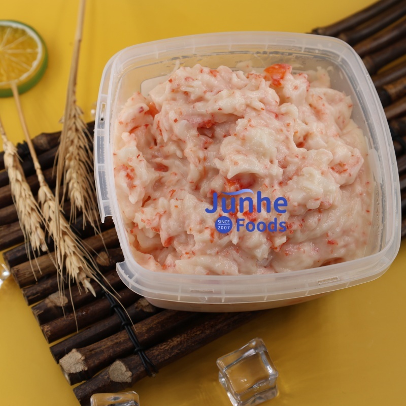 Замороженные закуски из морепродуктов в коробке японская майонез горчица сурими имитация крабового мяса кубики со сливочным салатом яичный желток васаби заправка