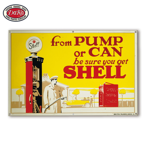 Vintage Discount Best-Selling Wholesale <strong>Shell</strong> Pump or Can Enamel Porcelain <strong>Signs</strong> - Product Image 1