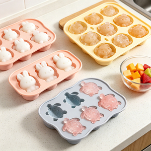 Vente en gros de moules à glaçons en silicone personnalisés en forme d'animaux 3D, OEM ODM, moule à glaçons pour boissons, moule à glaçons fantaisie - Product Image 1