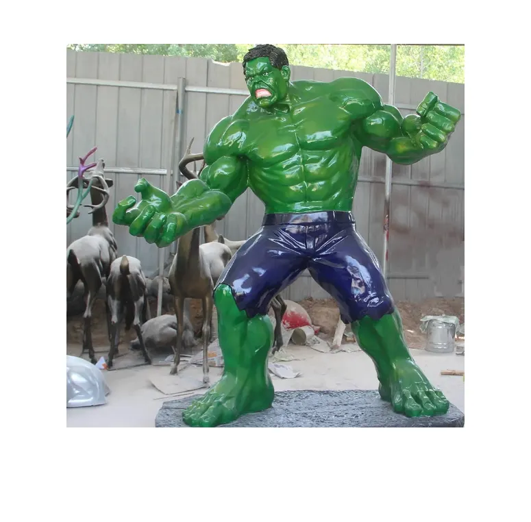 Scultura di Hulk personalizzabile decorazione d'interni famoso film di supereroi Action Figure artigianato in fibra di vetro per palestra