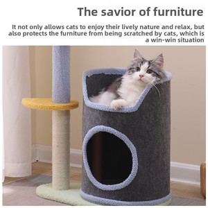 Cama para Gatos de Madera con Diseño de Árbol de Múltiples Niveles, Cueva Suave, Desmontable y Lavable, Ahorra Espacio, Juguete para Gatos con Diseño de Flor - Product Image 3