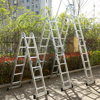 Économisez de l'espace Échelle multifonctionnelle pliante en aluminium à 4 charnières Grandes et petites Échelle d'escalade pliante en aluminium pour escaliers