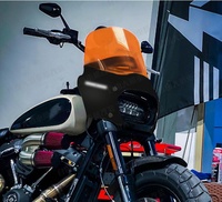 Kit de carénage de phare de moto CustomWorld + pare-brise de 11 pouces pour HD Softail/Dyna - Noir, rénovation/amélioration