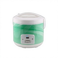 Cuisinière à riz électrique portable en acier inoxydable de haute qualité, sûre, avec revêtement antiadhésif et tasse doseuse pour usage domestique 1,1-2L