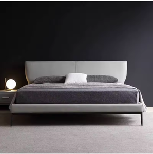 Cama Doble XL Moderna, Minimalista y de Lujo, con Tapizado Acolchado, de Madera Maciza Clásica para Dormitorio - Product Image 3