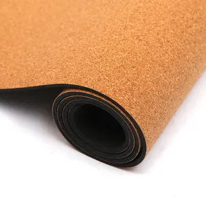 Wholesale Eco Friendly Printed Organic Yoga Mats Custom Logo Anti Slip Natural Rubber Cork Yoga Mat