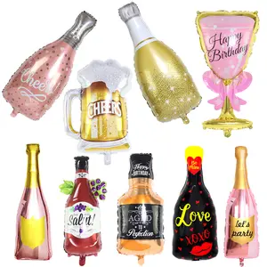 Große Wein Whisky Flasche Folie Ballon für Geburtstag Bachelorette Party Dekoration Champagner Flasche Luftballons