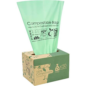 Eco-friendly 13 galloni 20 Micron di colore verde compostabile biodegradabile seggiolino per auto sacco della <span class=keywords><strong>spazzatura</strong></span> di plastica nera sacchetto della <span class=keywords><strong>spazzatura</strong></span> su rotolo - Product Image 1