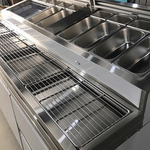 Banco Espositivo Elettrico Commerciale Zunke in Acciaio Inox <span class=keywords><strong>per</strong></span> Preparazione <span class=keywords><strong>Pizza</strong></span> e Esposizione Insalate/Sandwich <span class=keywords><strong>per</strong></span> Ristoranti e Pizzerie - Product Image 3